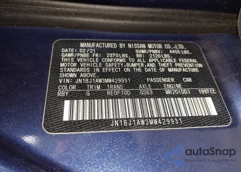 2021 Nissan Rogue Sport S Awd Xtronic Cvt z USA, uszkodzony, nr VIN JN1BJ1AW3MW429931